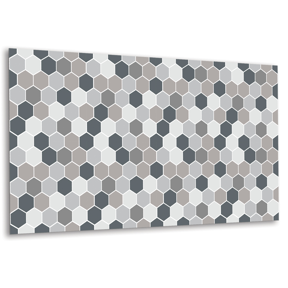 Öntapadó falburkolat Szürke hatszögek fehér háttéren