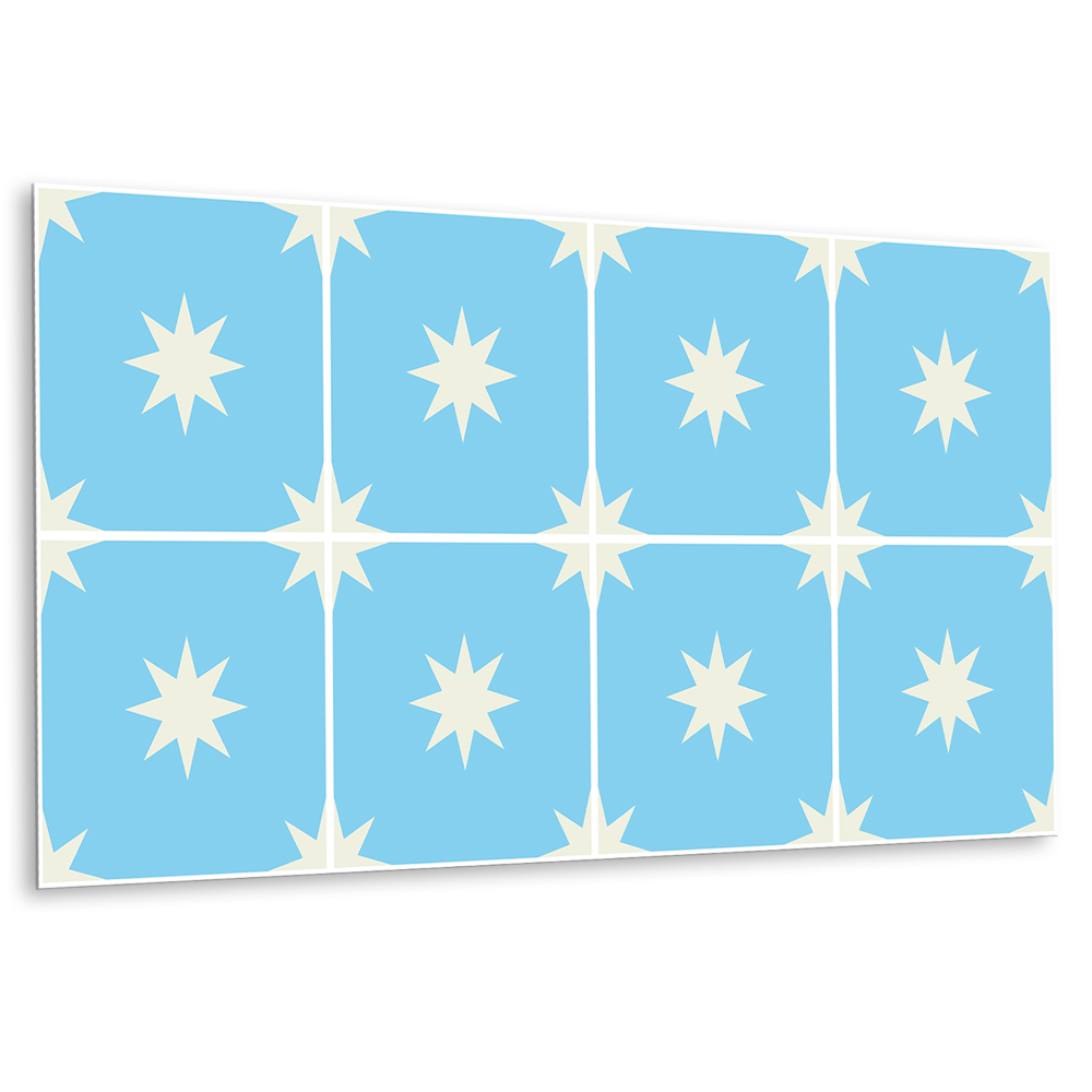 Dekorpanel falra Kék csillag világos háttér előtt