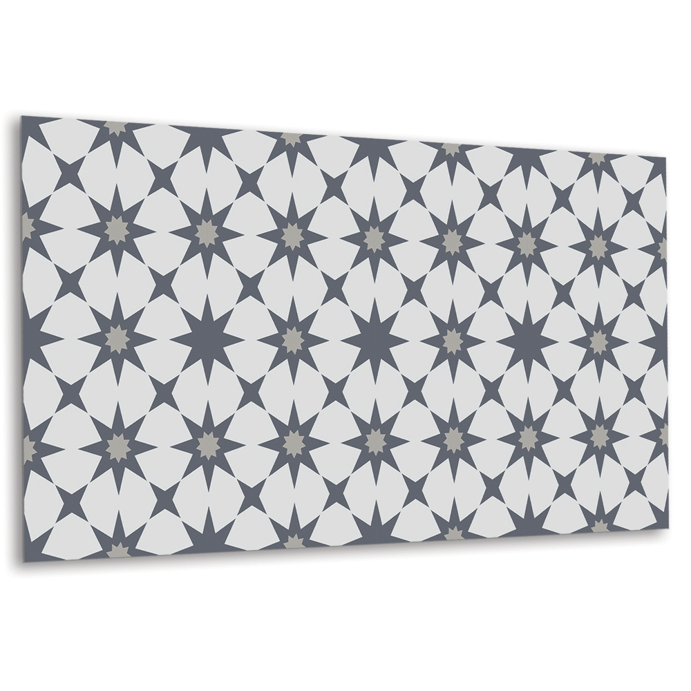 Falvédő falburkoló panel Geometrikus csillagok szürke árnyalatokban