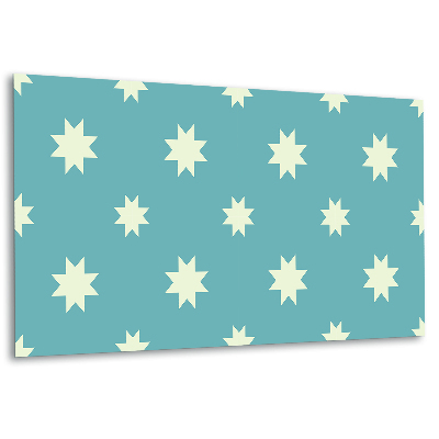 Falvédő falburkoló panel Kék csempe fehér csillaggal