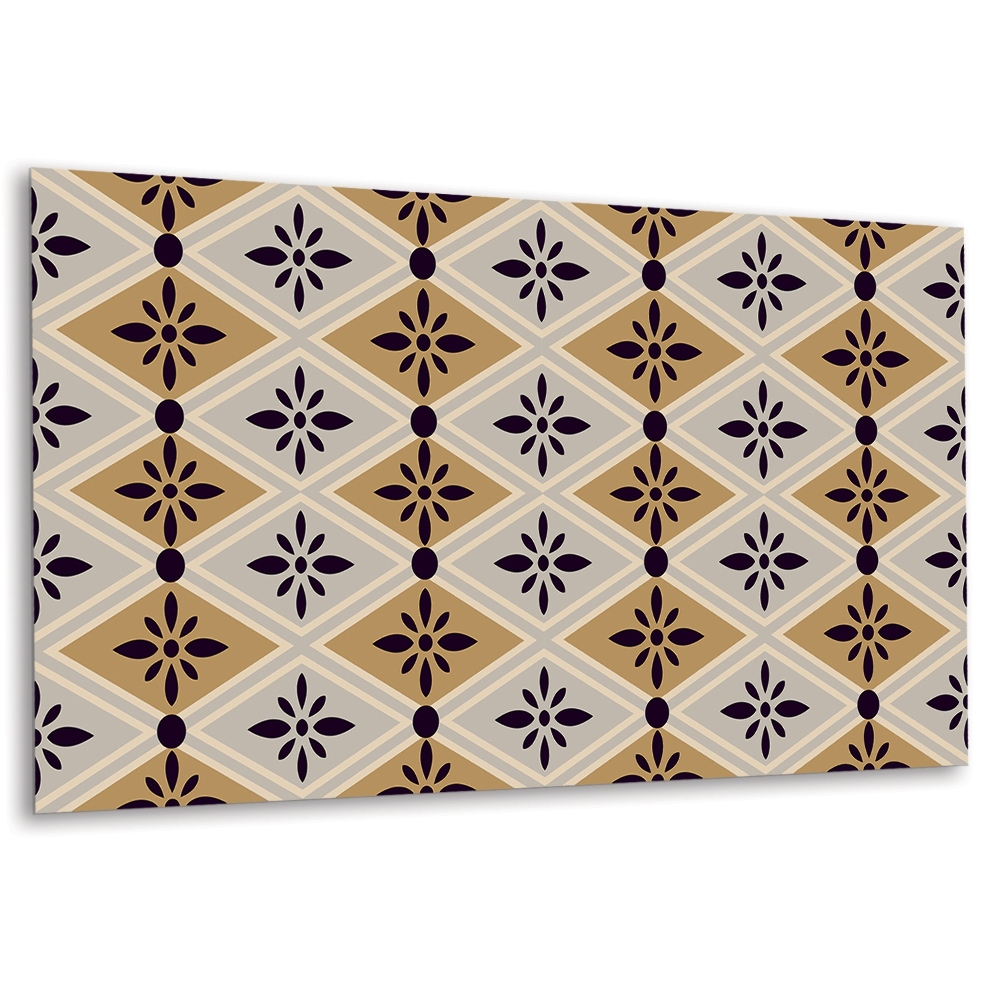 Öntapadó falburkolat Geometrikus virágok barna árnyalatokban