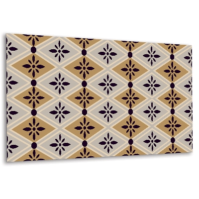 Öntapadó falburkolat Geometrikus virágok barna árnyalatokban