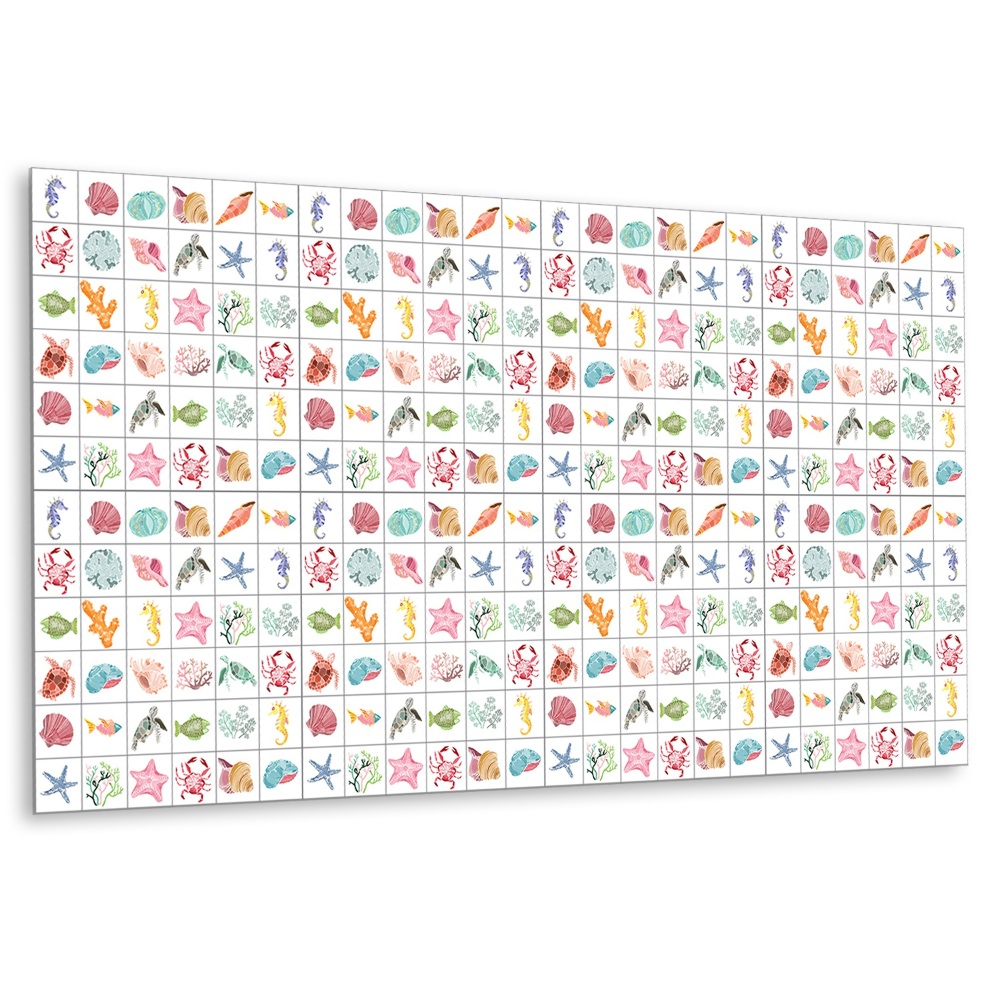 Öntapadó falburkolat Tengeri téma kagylókkal és állatokkal