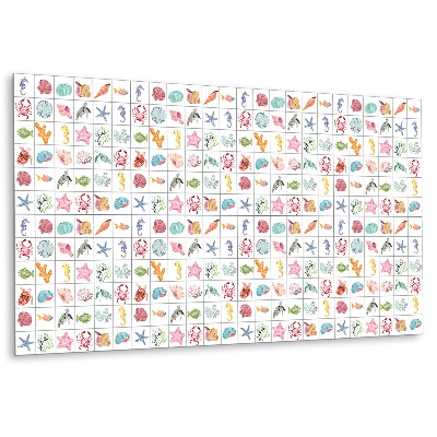 Öntapadó falburkolat Tengeri téma kagylókkal és állatokkal