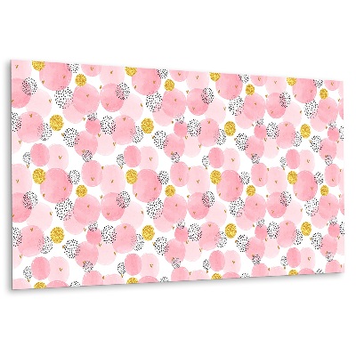 Dekorpanel falra Rózsaszín körök arany részletekkel