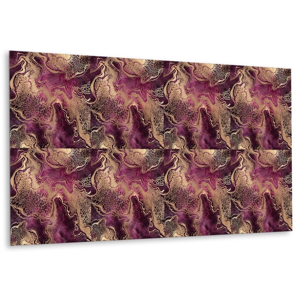 Dekorpanel falra Lila betétek arany díszítéssel