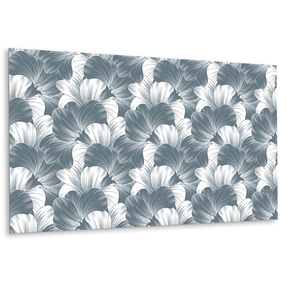 Falvédő falburkoló panel Virágminta szürke árnyalatokban