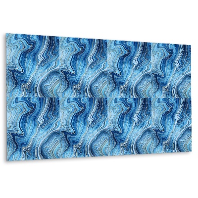 Falvédő falburkoló panel Kék márványhullámok arany díszítéssel