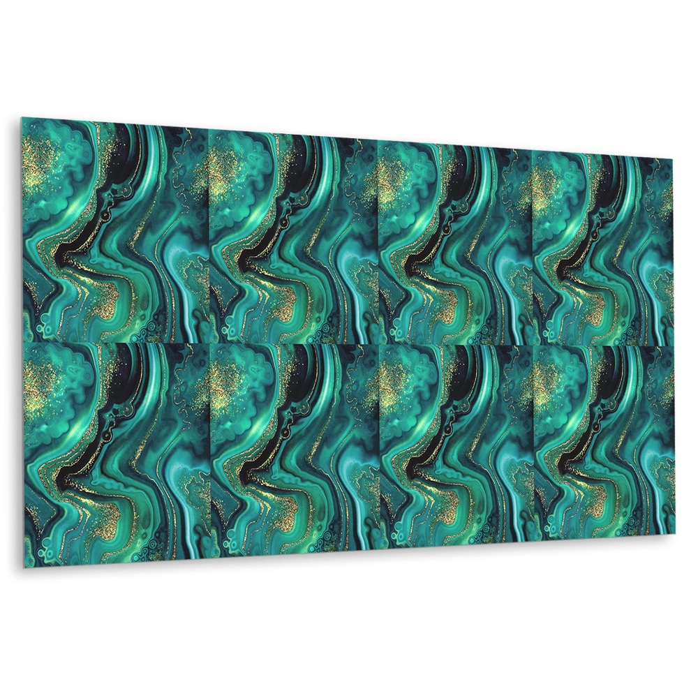 Öntapadó falburkolat Zöld márványos absztrakt csillámporral