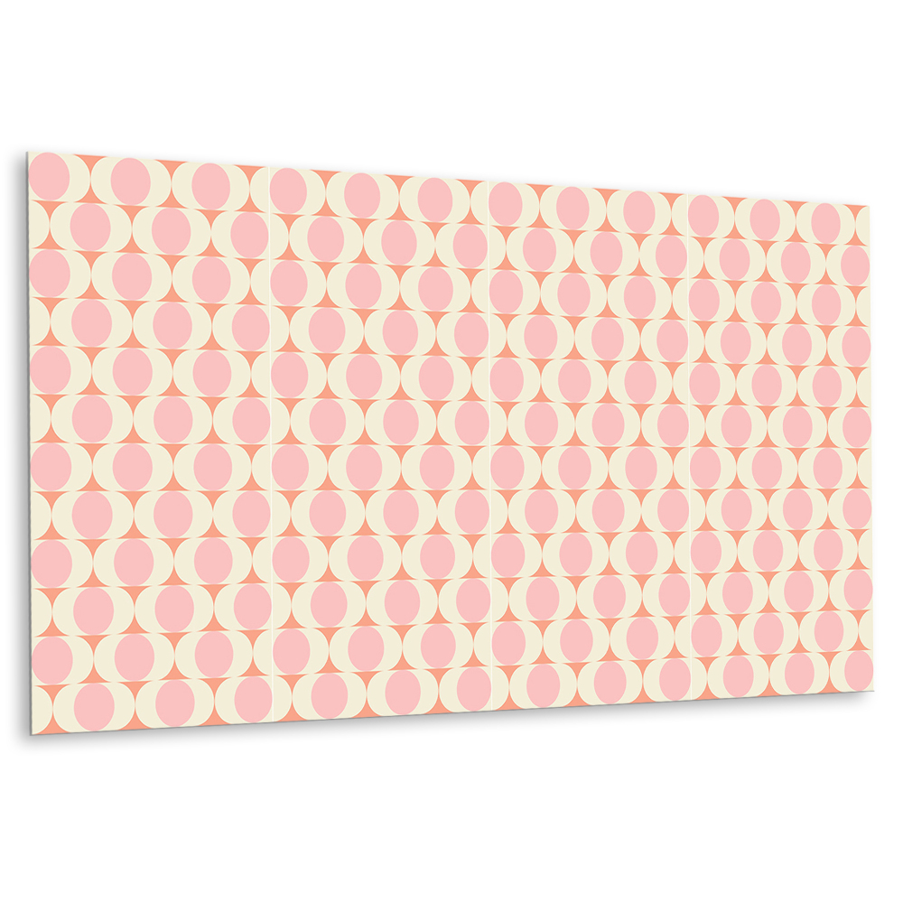 Falvédő falburkoló panel Absztrakt kör alakú motívum pasztell színekben