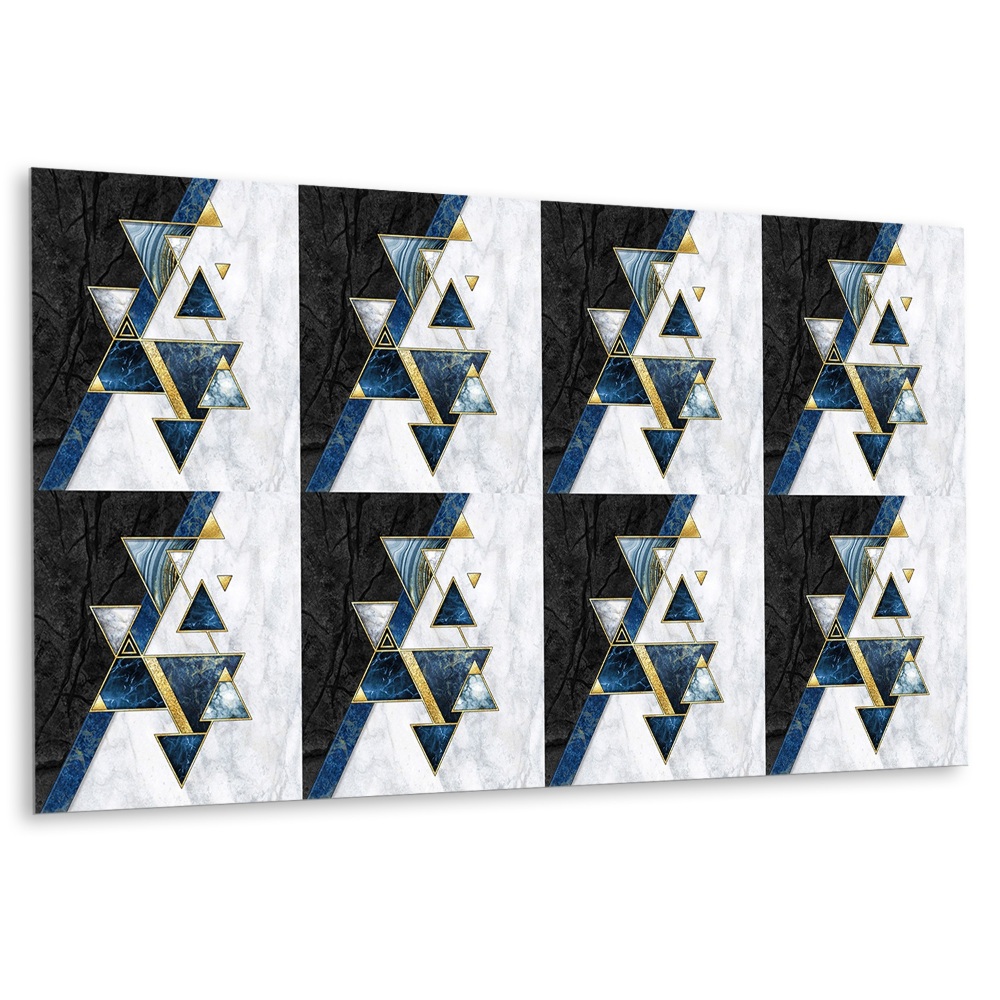 Öntapadó falburkolat Geometria sötétkék és arany árnyalatokban