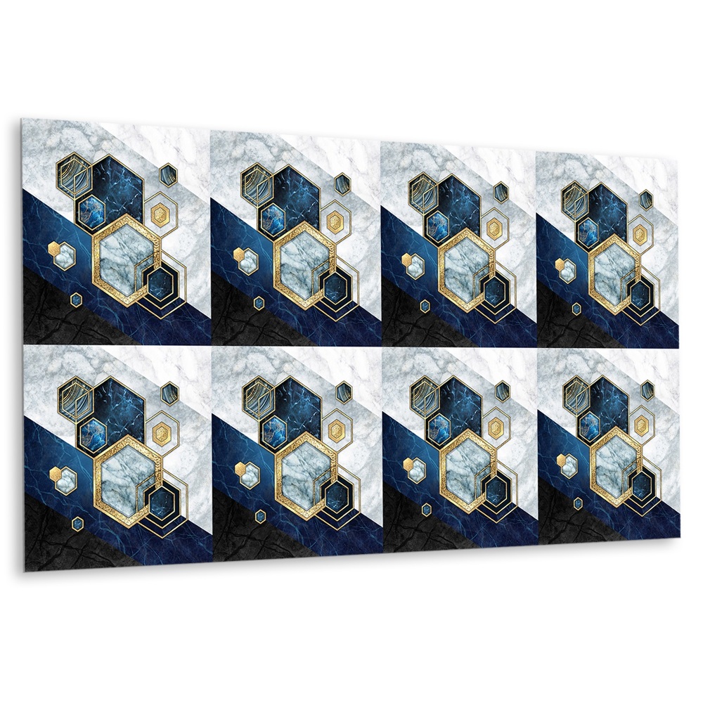 Falvédő falburkoló panel Márvány geometria arany díszítéssel