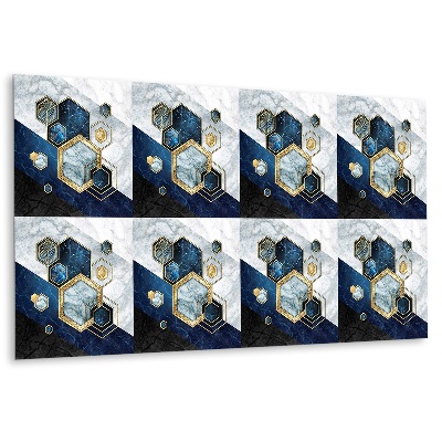 Falvédő falburkoló panel Márvány geometria arany díszítéssel