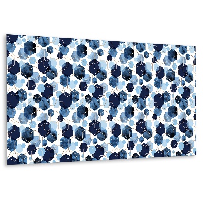 Öntapadó falburkolat Kék hatszögek arany díszítéssel