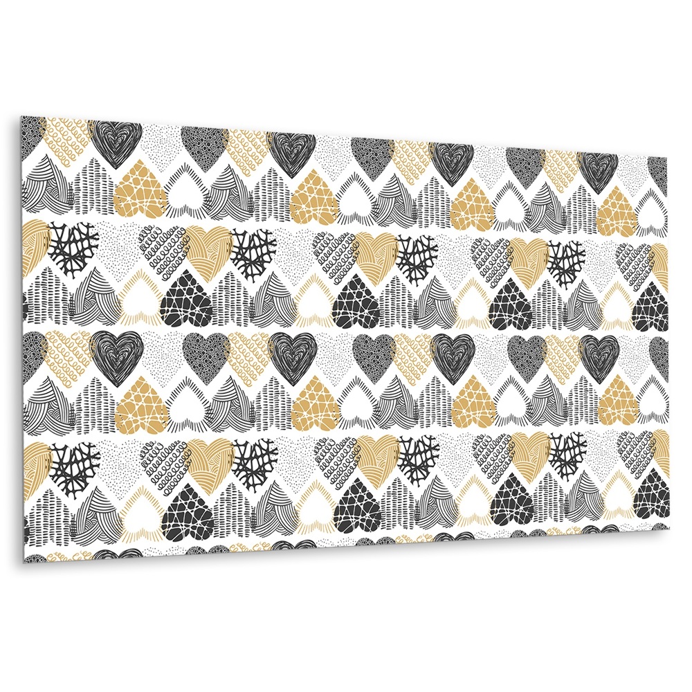 Falvédő falburkoló panel Szív motívum geometrikus mintákkal