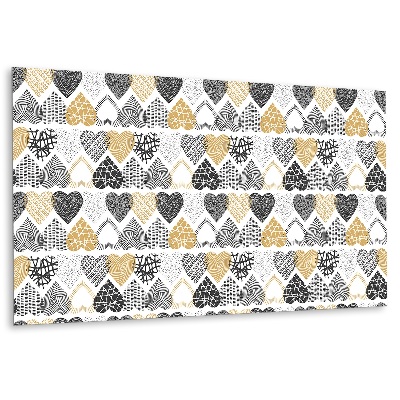 Falvédő falburkoló panel Szív motívum geometrikus mintákkal