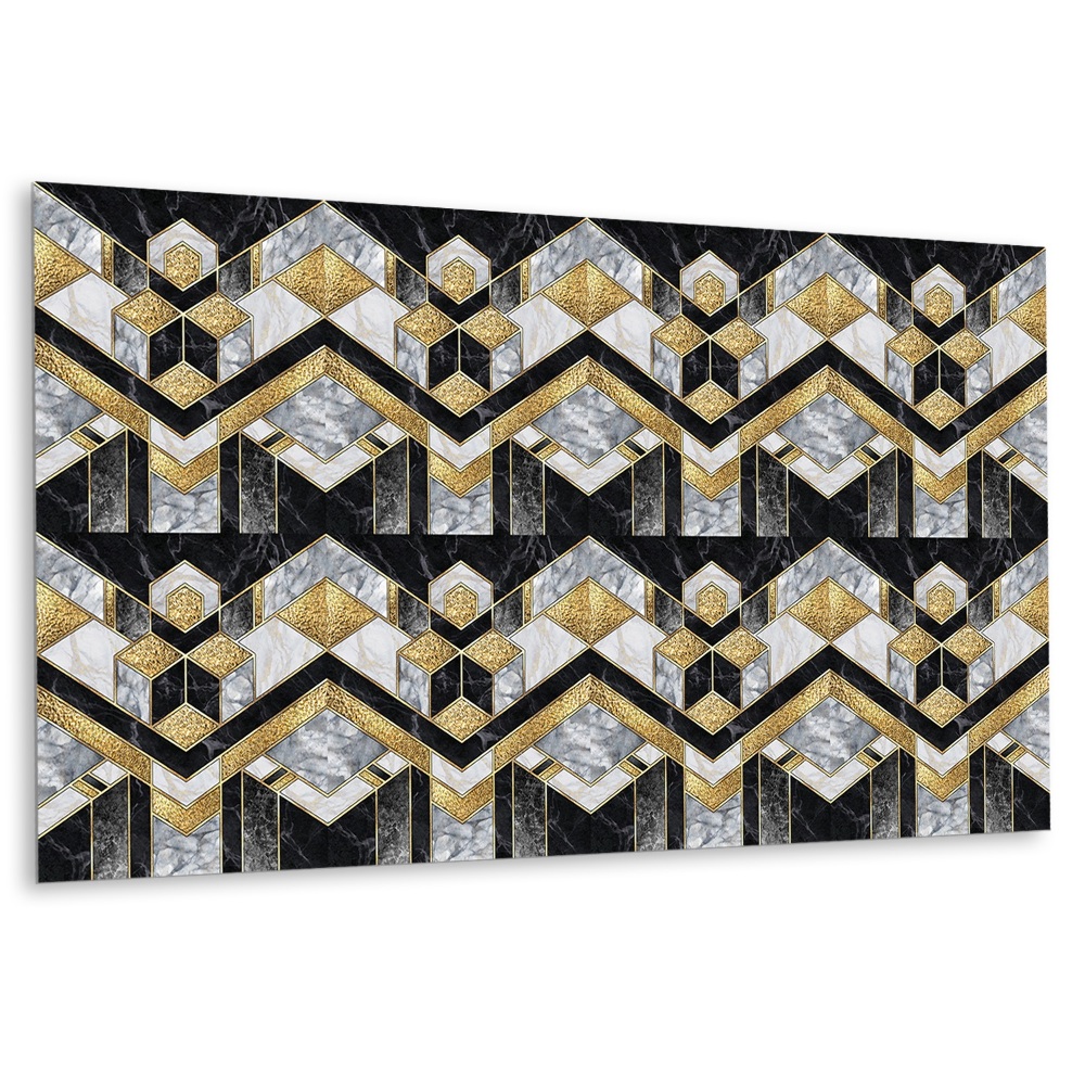 Falvédő falburkoló panel Geometria fekete és arany árnyalatokban
