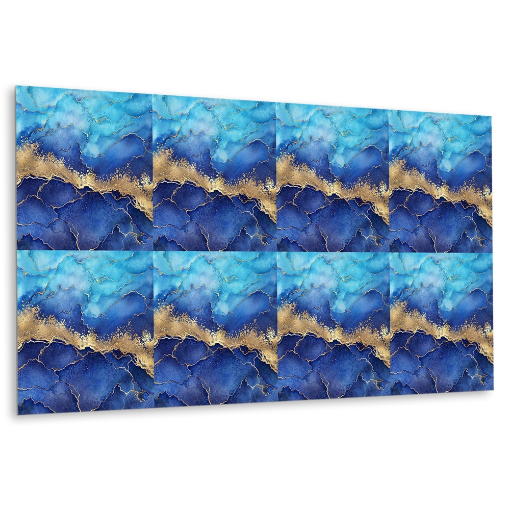 Dekorpanel falra Tengeri hullám arany díszítéssel