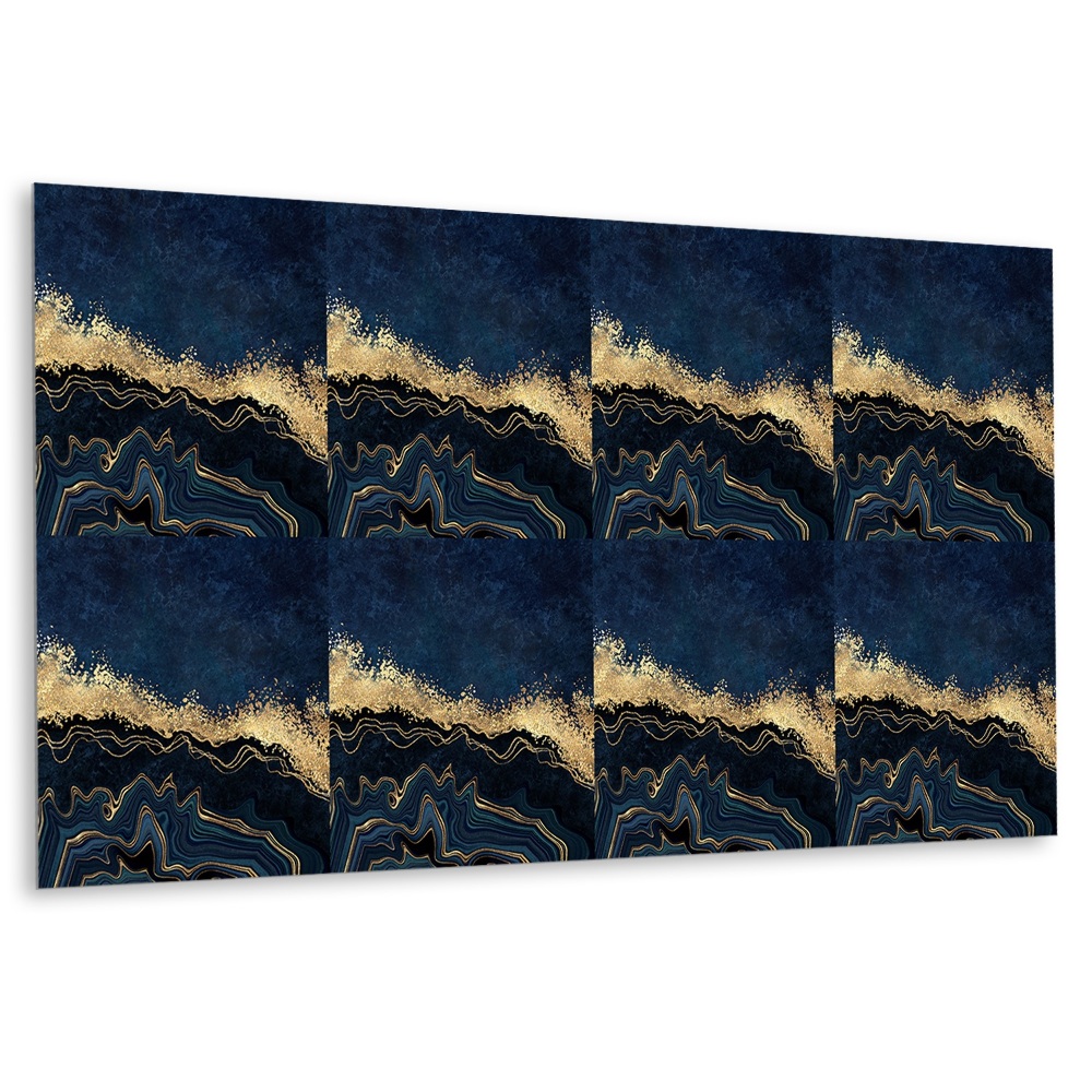 Dekorpanel falra Arany díszítések sötétkék háttéren