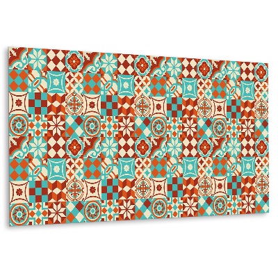 Falvédő falburkoló panel Türkiz és narancssárga mozaik motívum