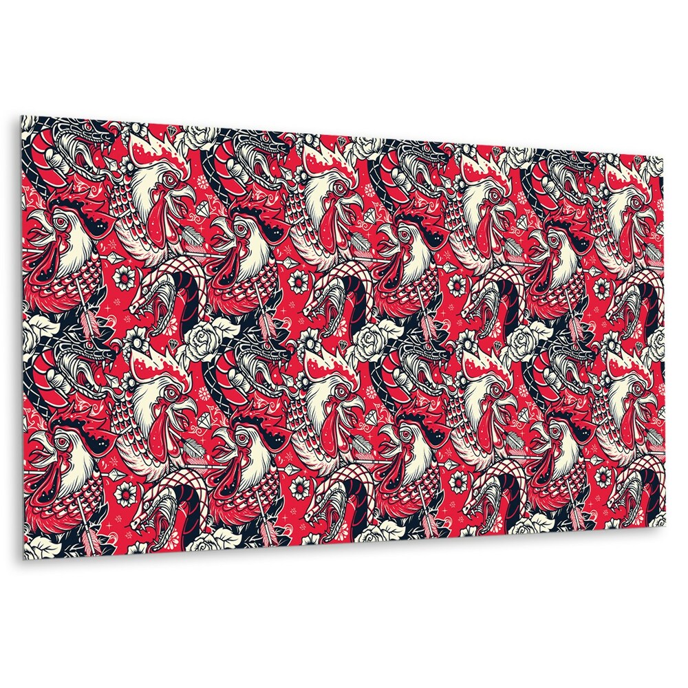 Öntapadó falburkolat Kakas és sárkány tetoválás motívum