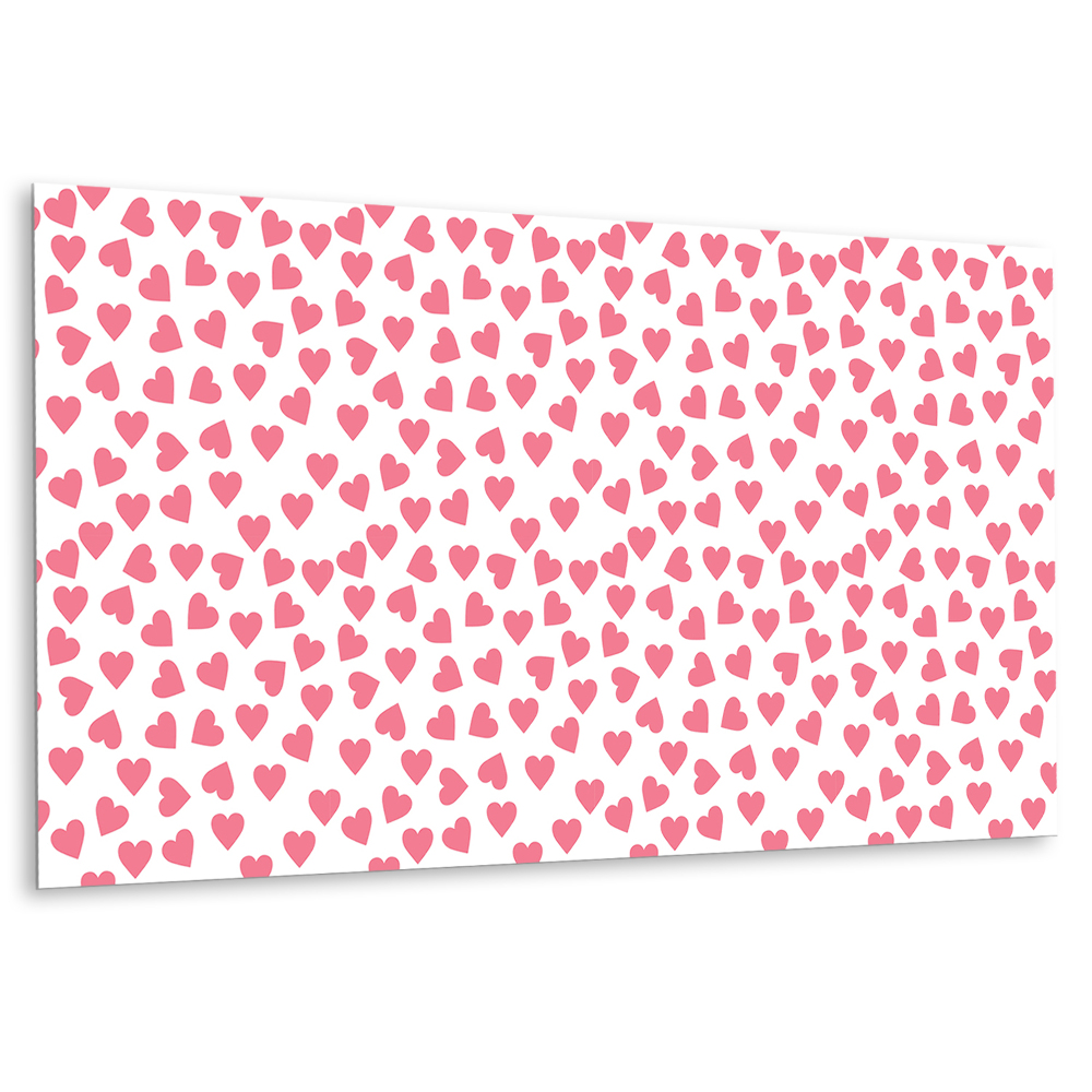 Öntapadó falburkolat Rózsaszín szívek fehér háttéren
