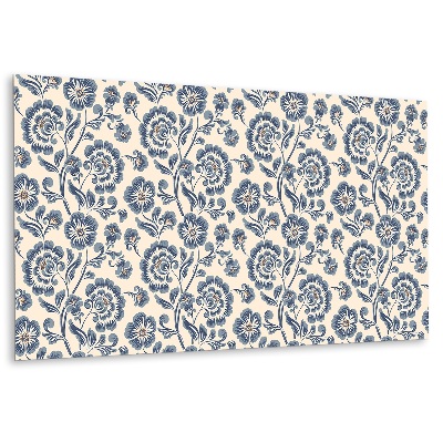 Öntapadó falburkolat Virágminta kék árnyalatokban