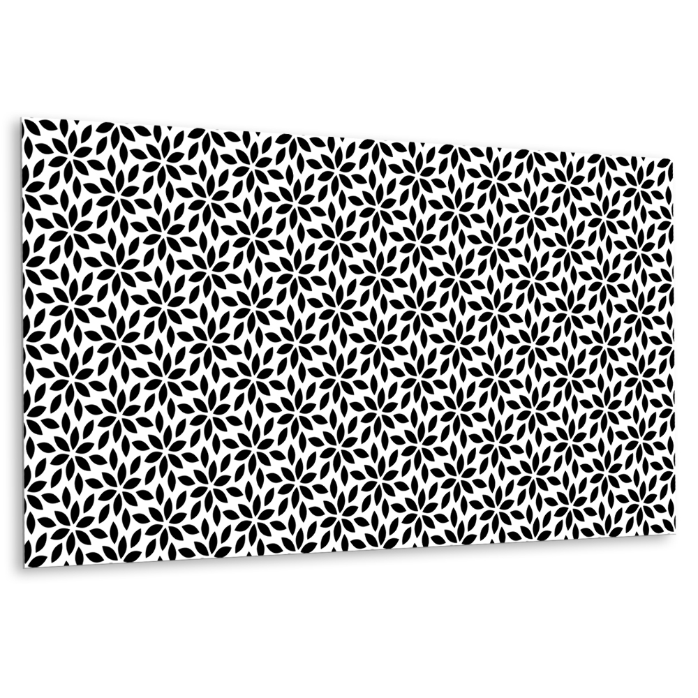 Dekorpanel falra Virágmotívum fekete-fehérben