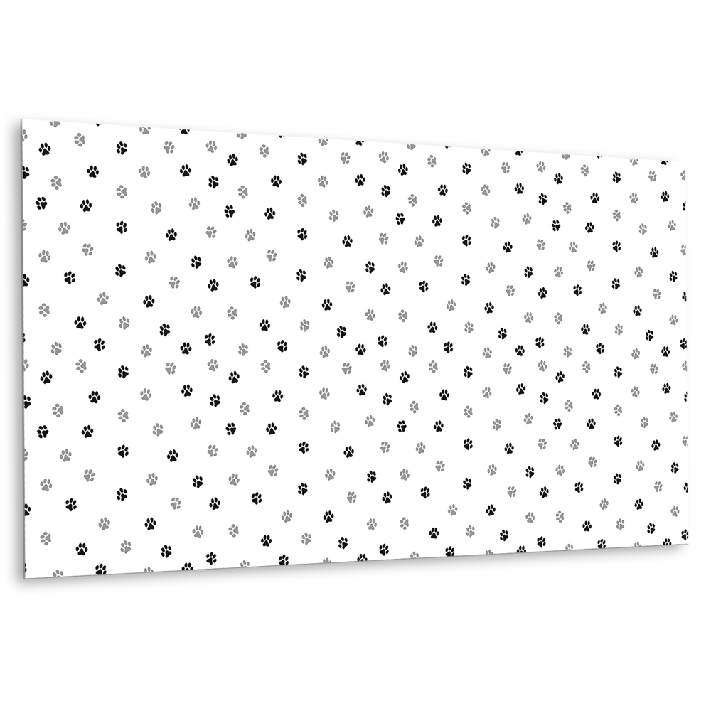 Falvédő falburkoló panel Mancsnyomok fehér alapon