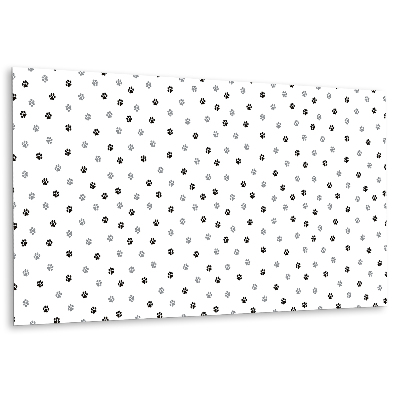 Falvédő falburkoló panel Mancsnyomok fehér alapon