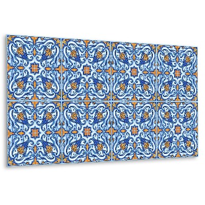 Öntapadó falburkolat Virágmotívum kék díszítéssel