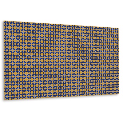 Falvédő falburkoló panel Kék és arany virágmintás